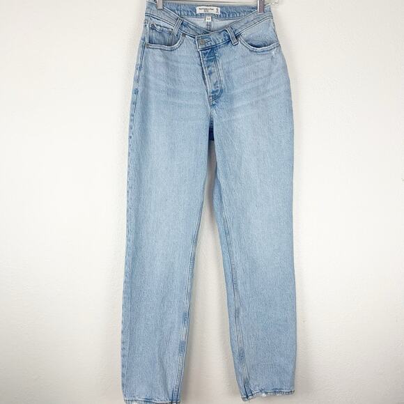 Abercrombie & Fitch Criss Cross Jeans I 25/0R I The Dad High Rise I Curve Love - Picture 1 of 11